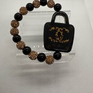 Black and Gold Key Holder Bracelet